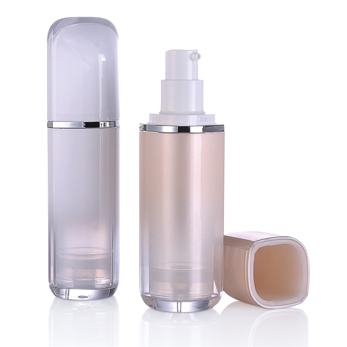 30 ml Bouteille de pompe sans air perle à double paroi à parois à double paroi pour BB Crème hydratante L14