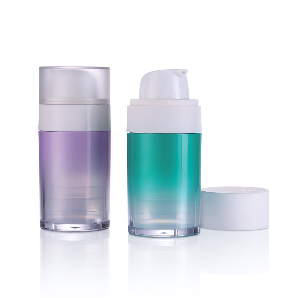 30 ml d'emballage cosmétique de luxe Gradient rond sans air floute de pompe couleur L19
