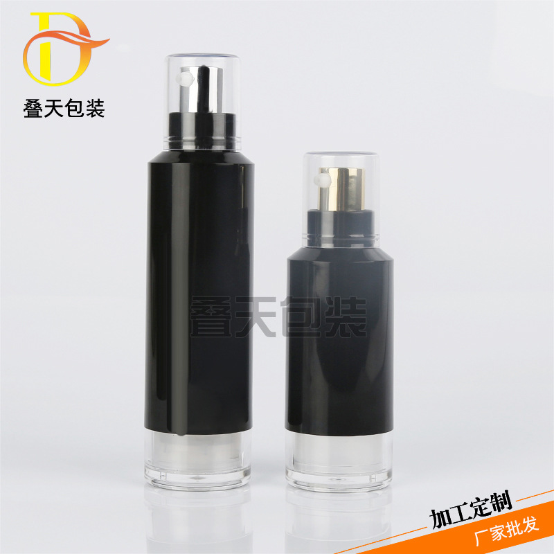Bouteille de presse de lotion noire Essence Liquide Vacuum Voyage Portable Sous-package Lotion Bottle
